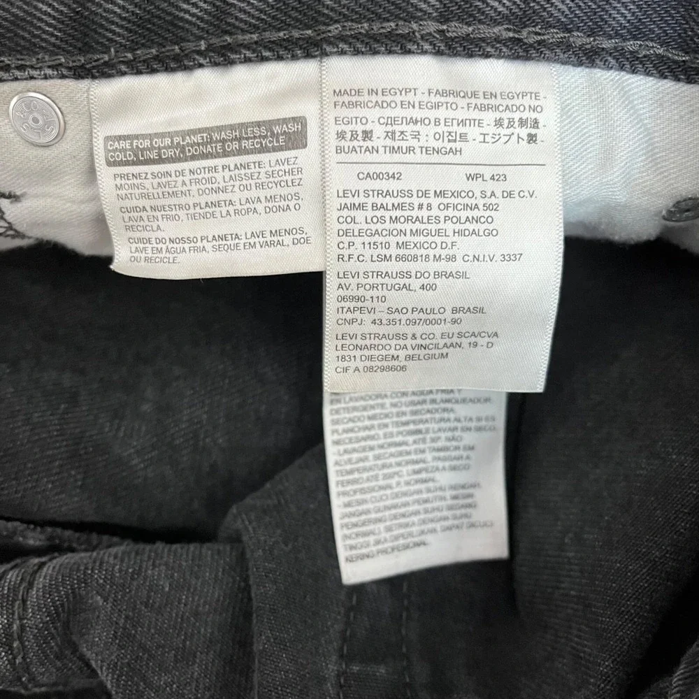 Levi's 505 Regular Fit Jeans Men 40x32 Black Straight Leg Denim Pants 00505-0260
